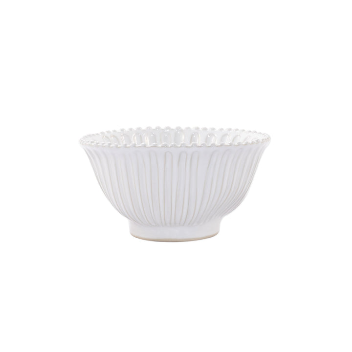 Vietri Incanto Stone White Stripe Small Serving Bowl Dinnerware Vietri 