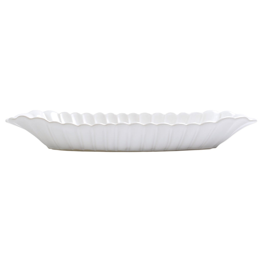 Vietri Incanto Stone White Scallop Bread Server Dinnerware Vietri 