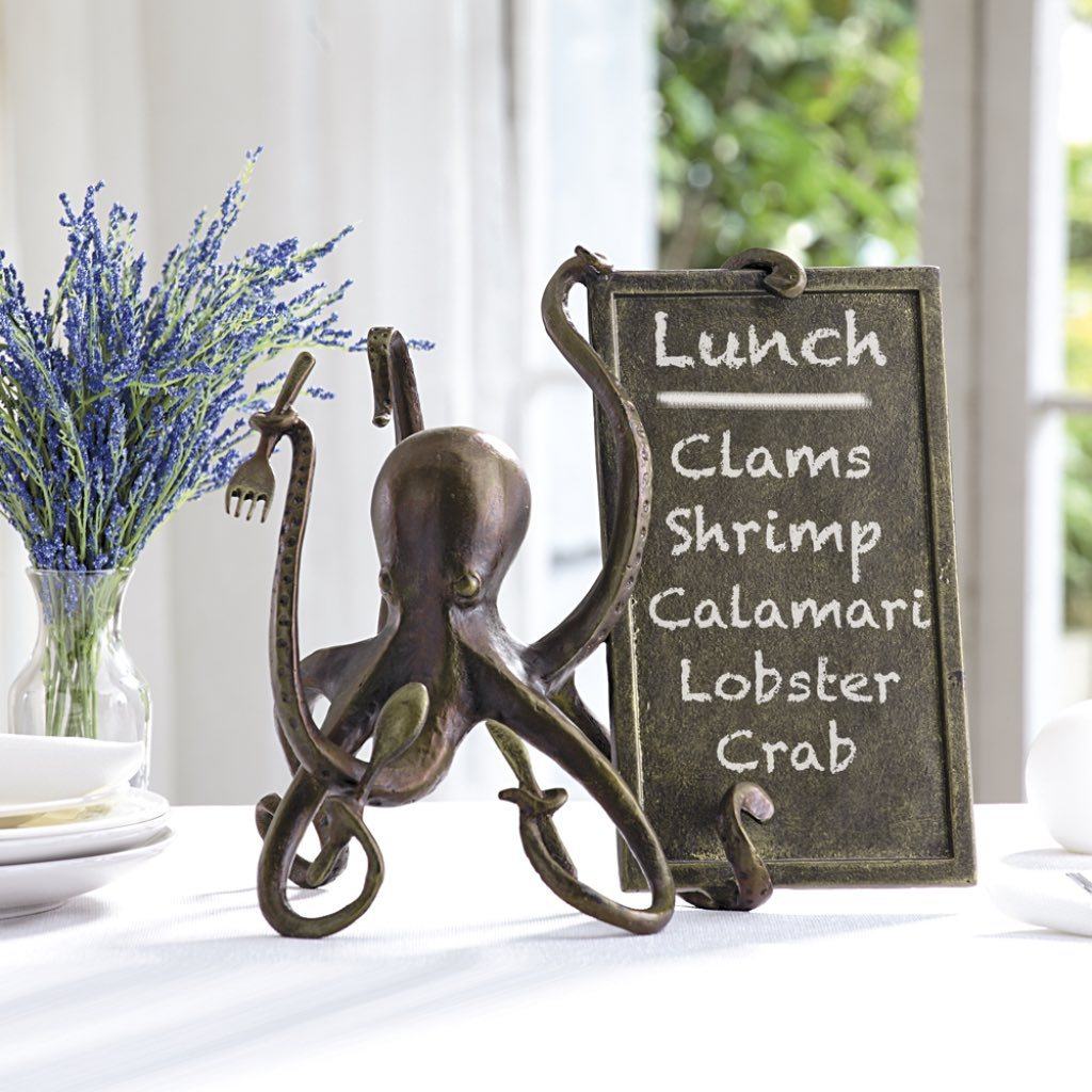 SPI Home Octopus Chef Menu Board Sculptures SPI 