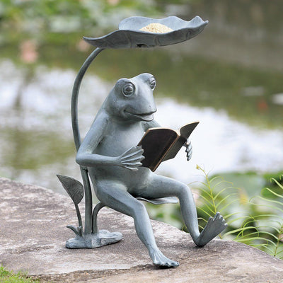 Suave Shopper Frog Garden Statue