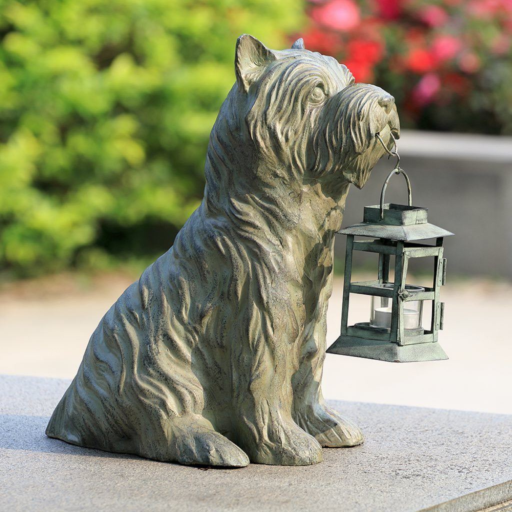 SPI Garden Patient Pooch Lantern Sculpture Sculptures SPI 