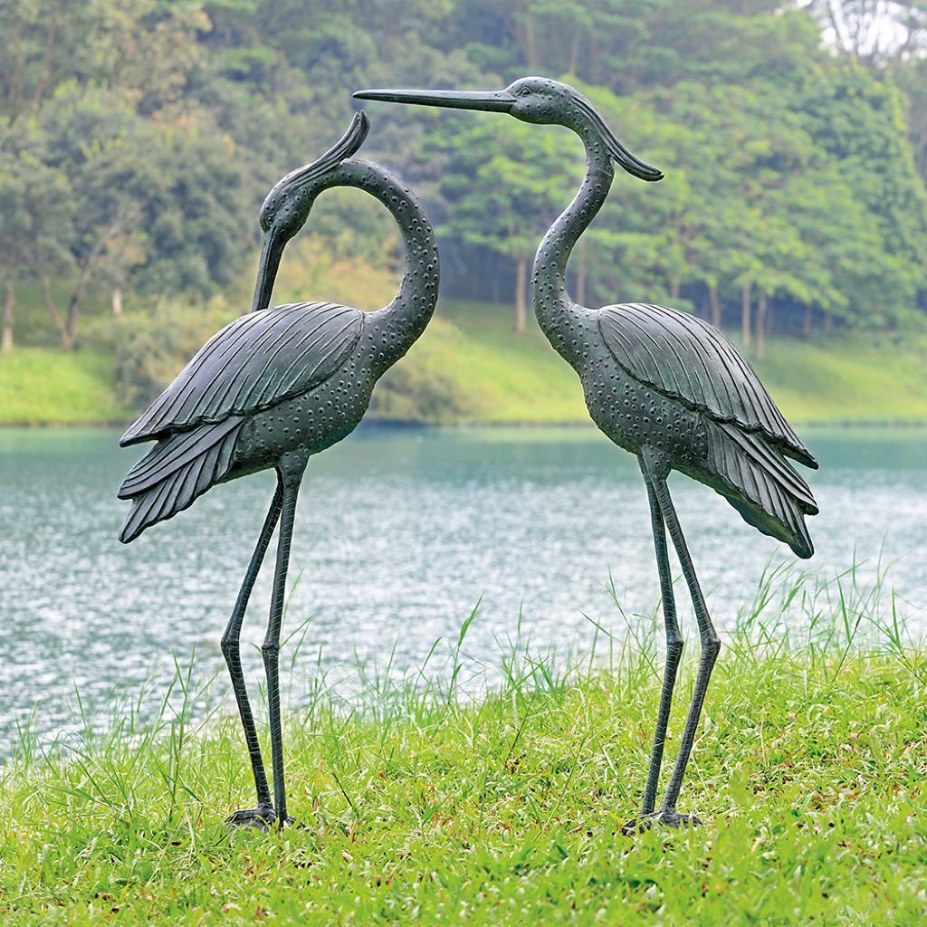 SPI Garden Marshland Royals Pair of Herons Sculptures SPI 