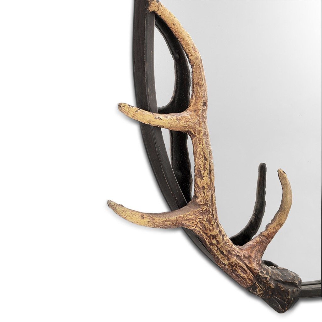 SPI Home Antler Oval Wall Mirror Wall Art SPI 