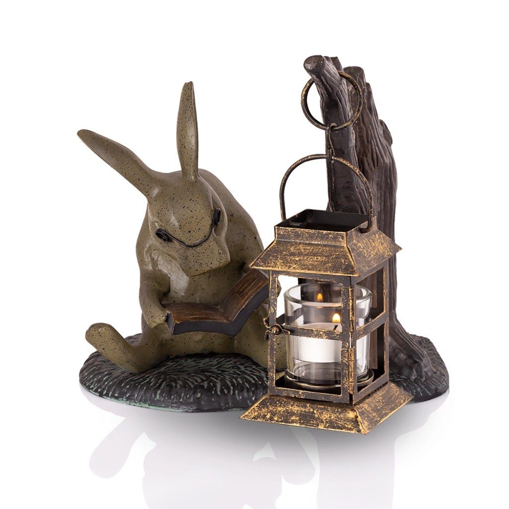 SPI Garden Booklover Rabbit Lantern Sculpture Sculptures SPI 