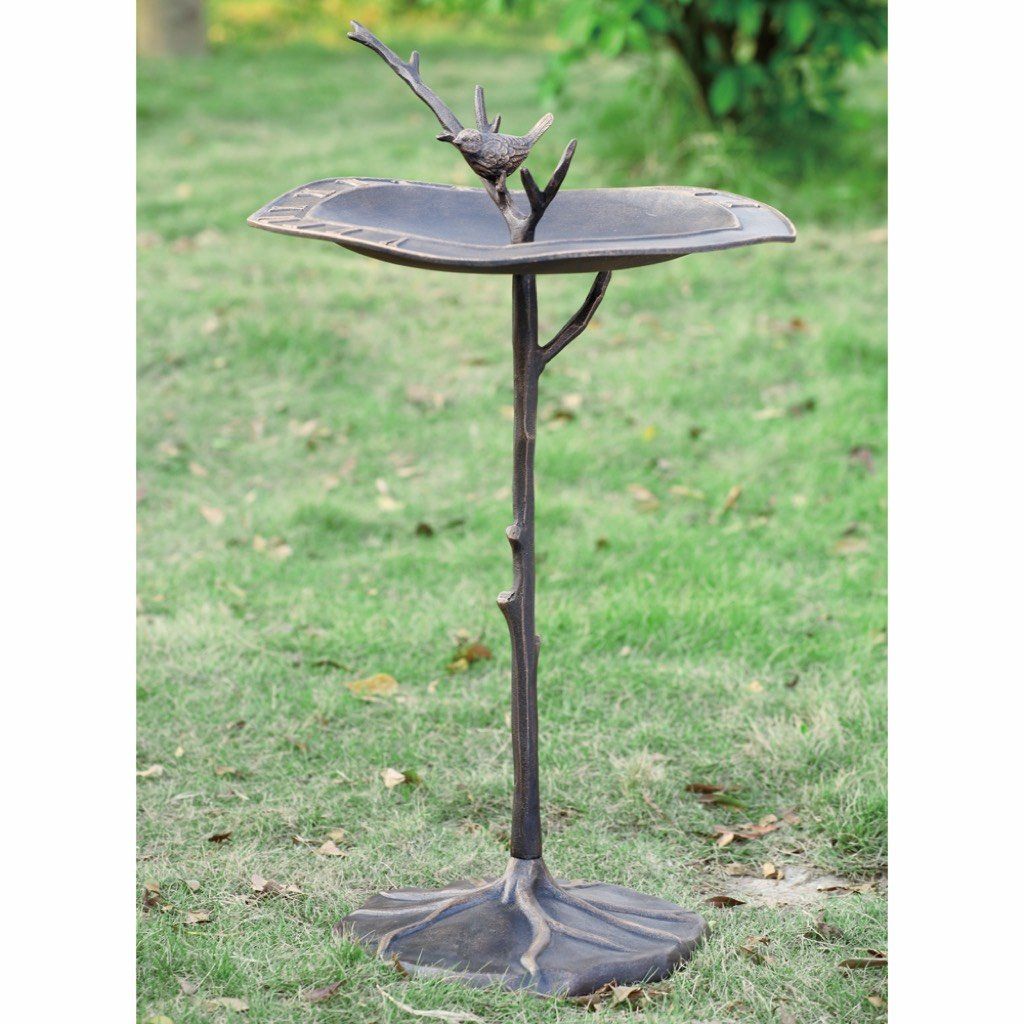 SPI Garden Bird On Branch Sundial Bird Bath Bird Feeders SPI 