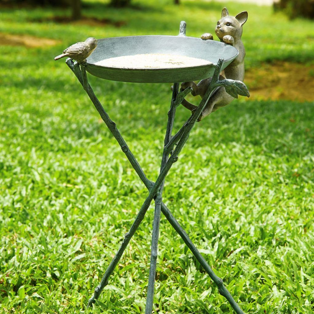 SPI Garden Curious Cat & Bird Bird Bath Bird Feeders SPI 