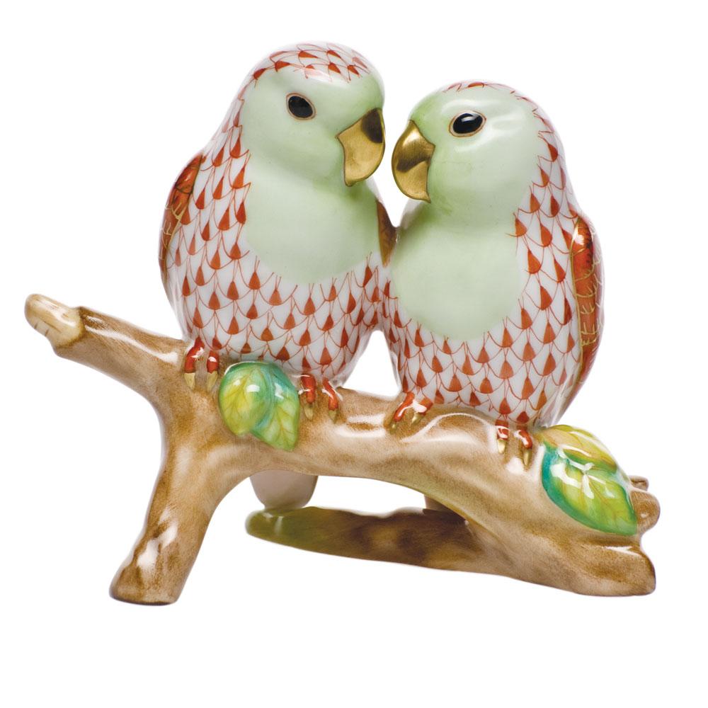 Herend Love Birds On Branch Figurines Herend Rust 