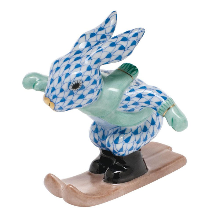 Herend Ski Bunny Figurines Herend Blue 