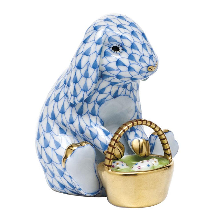 Herend Eggstravagant Rabbit Figurines Herend Blue 