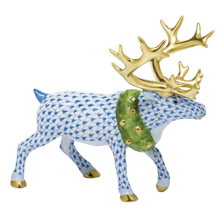 Herend Holiday Reindeer Figurines Herend Blue 