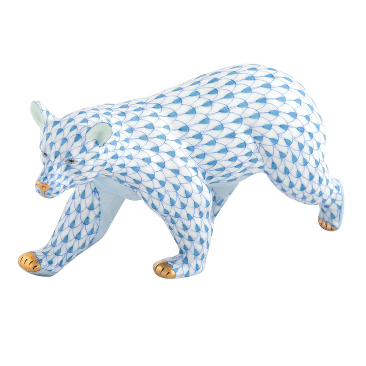 Herend Walking Bear Figurines Herend Blue 