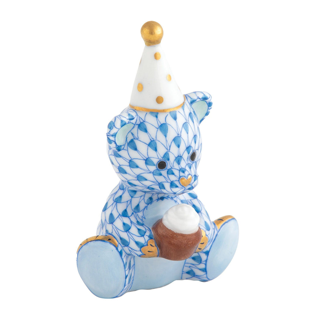 Herend Birthday Bear Figurines Herend Blue 