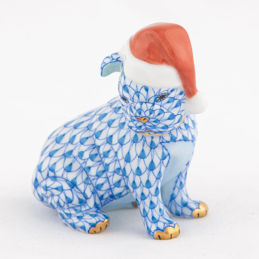 Herend Santa Puppy Figurines Herend Blue 