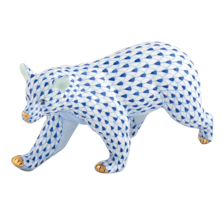 Herend Walking Bear Figurines Herend Sapphire 