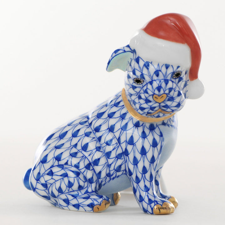 Herend Santa Puppy Figurines Herend Sapphire 