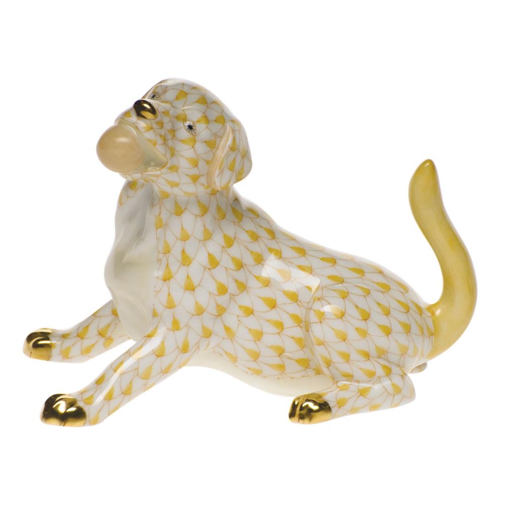 Herend Labrador W/Ball Figurines Herend Butterscotch 