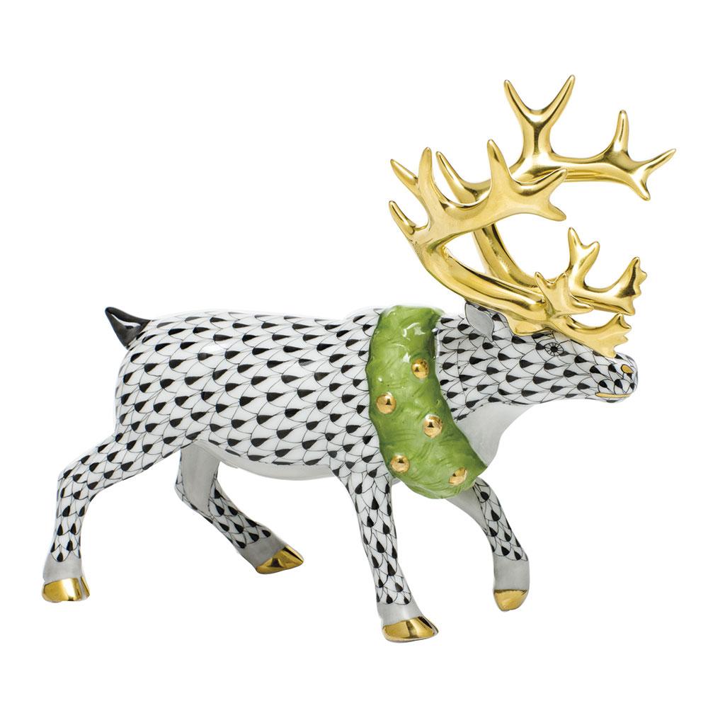 Herend Holiday Reindeer Figurines Herend Black 