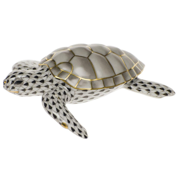 Herend Loggerhead Turtle Figurines Herend Black 