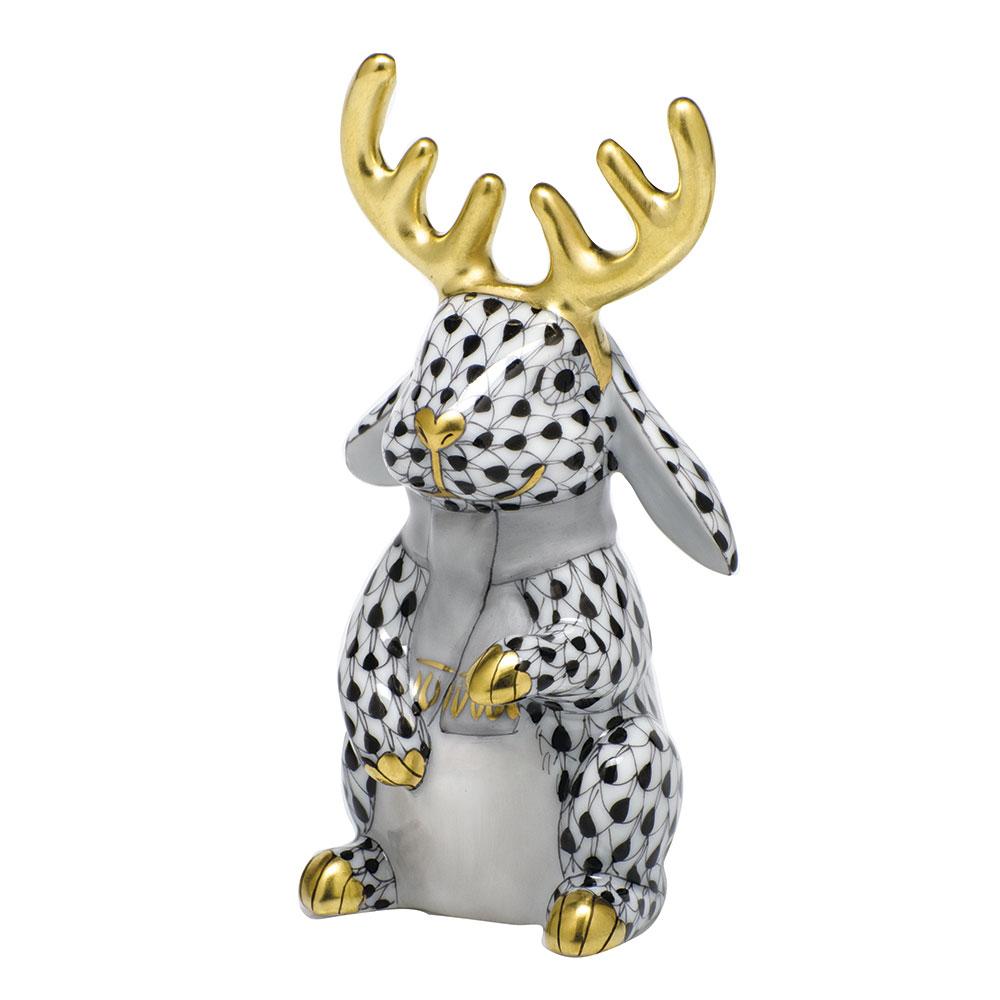 Herend Reindeer Rabbit Figurines Herend Black 