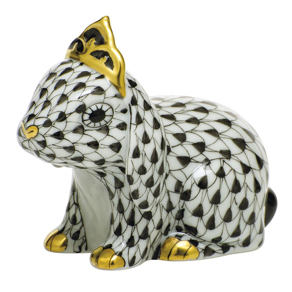 Herend Bunny With Tiara Figurines Herend Black 