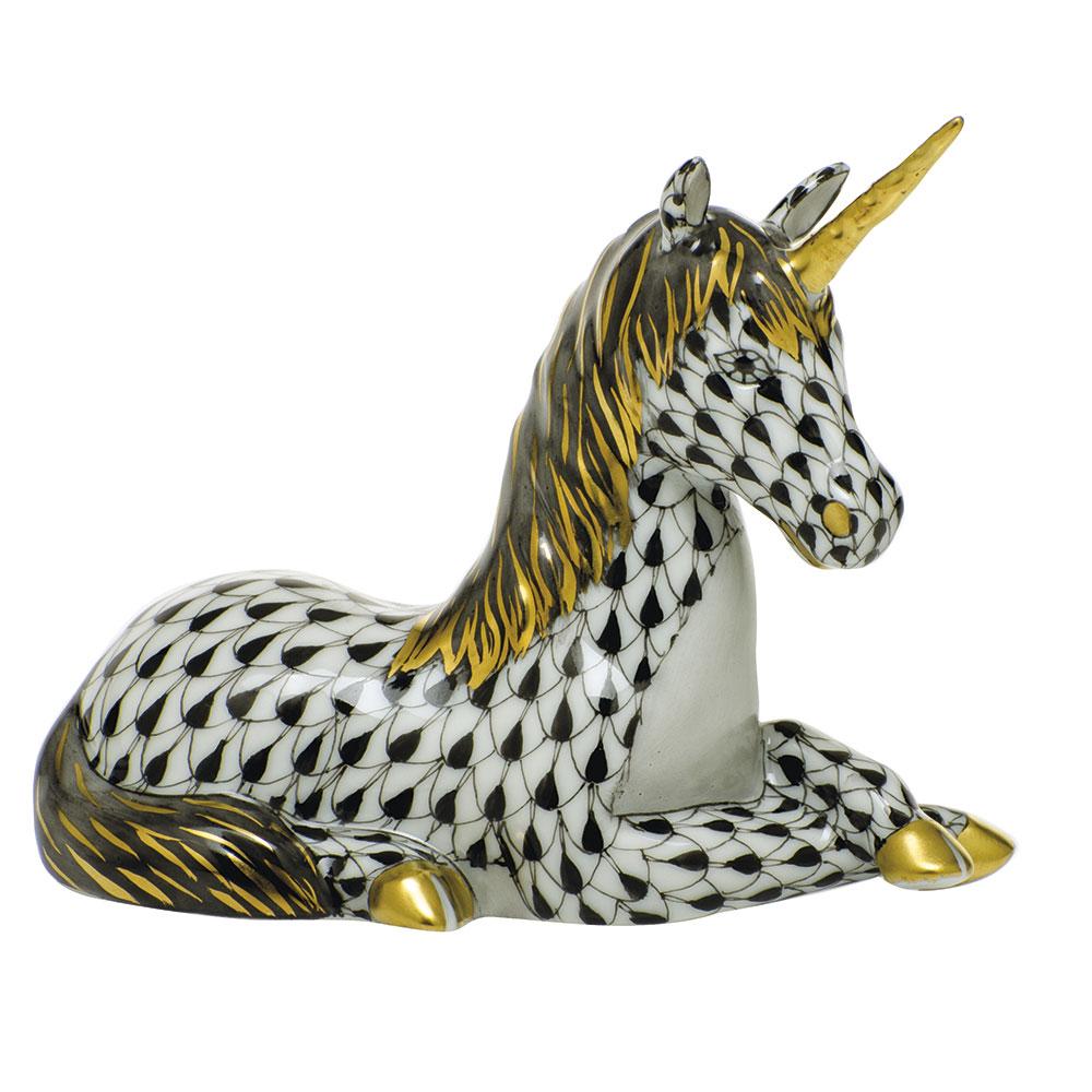 Herend Unicorn Figurines Herend Black 