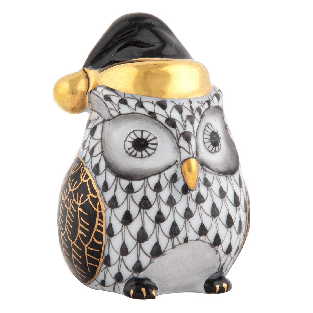 Herend Winter Owl Figurines Herend Black 