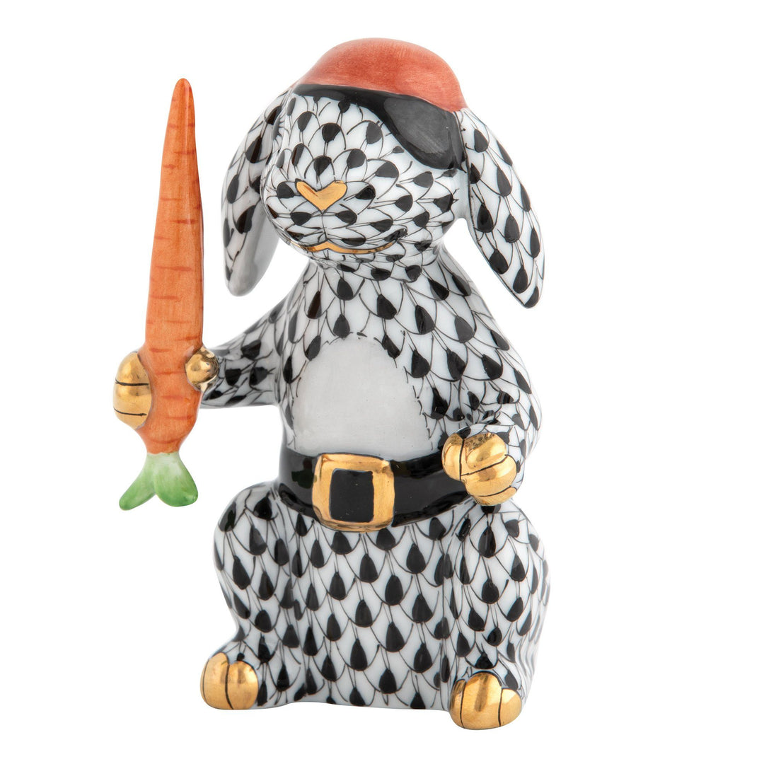 Herend Pirate Bunny Figurines Herend Black 