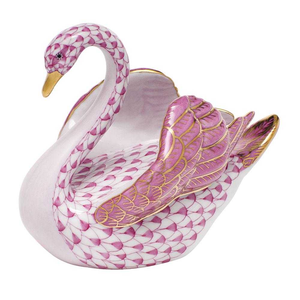 Herend Swan Figurines Herend Raspberry (Pink) 