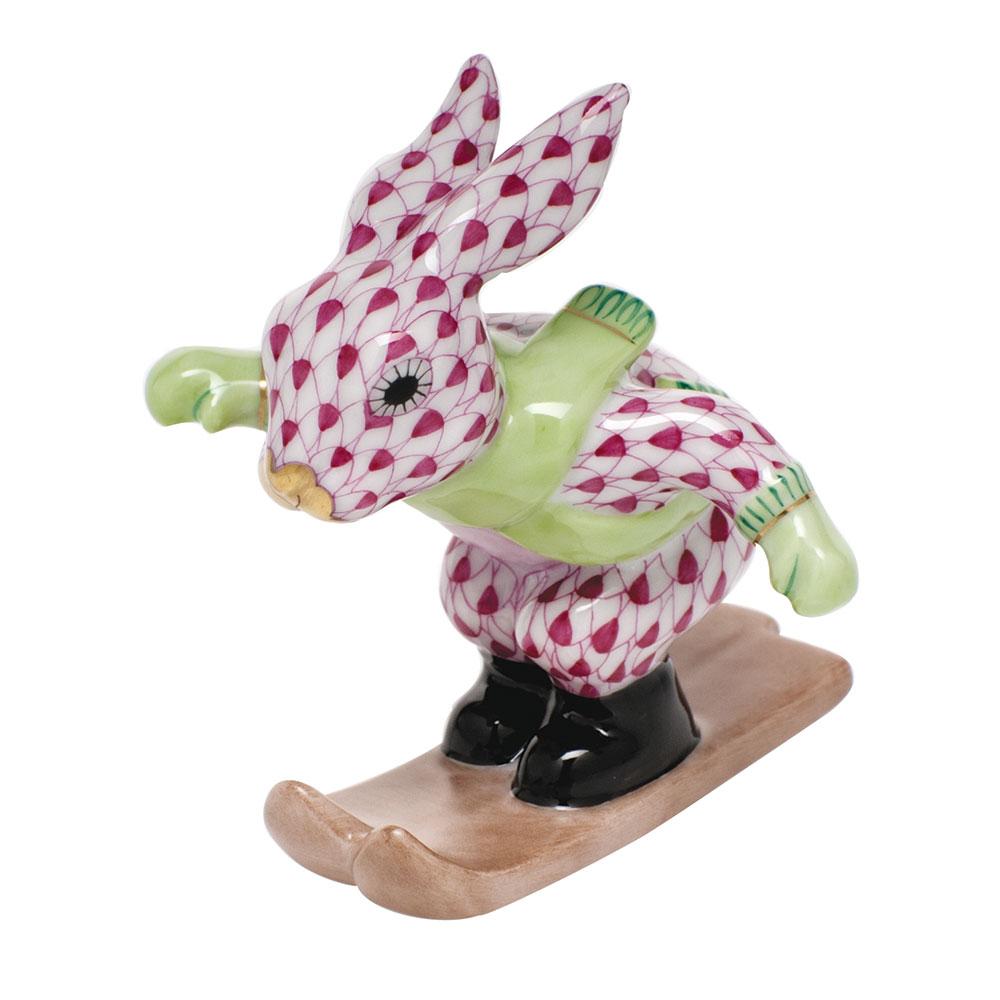 Herend Ski Bunny Figurines Herend Raspberry (Pink) 