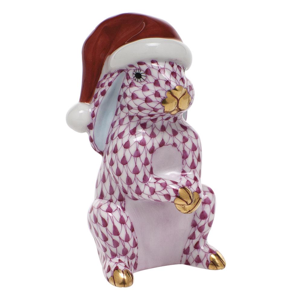 Herend Santa Bunny Figurines Herend Raspberry (Pink) 