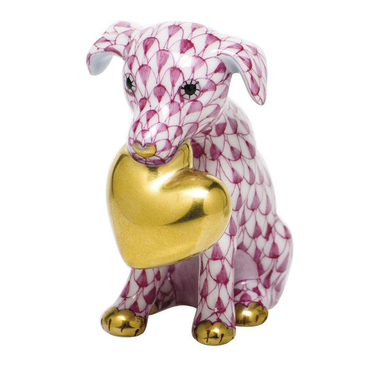 Herend Puppy Love Figurines Herend Raspberry (Pink) 