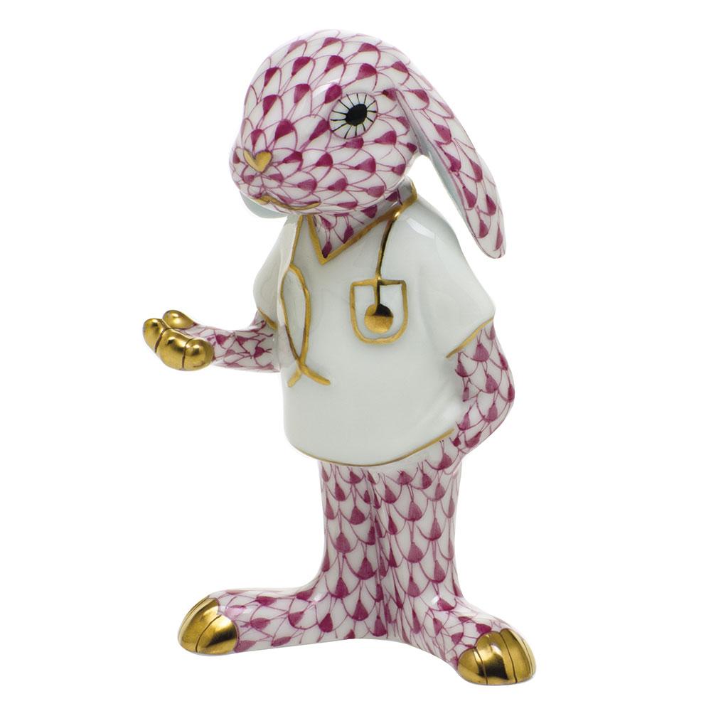 Herend Medical Bunny Figurines Herend Raspberry (Pink) 