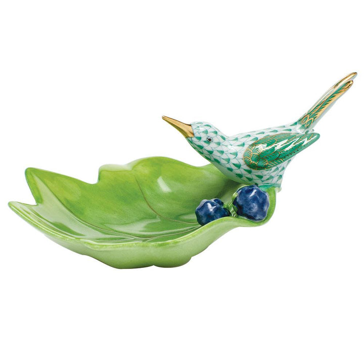 Herend Hummingbird On Leaf Figurines Herend Green 