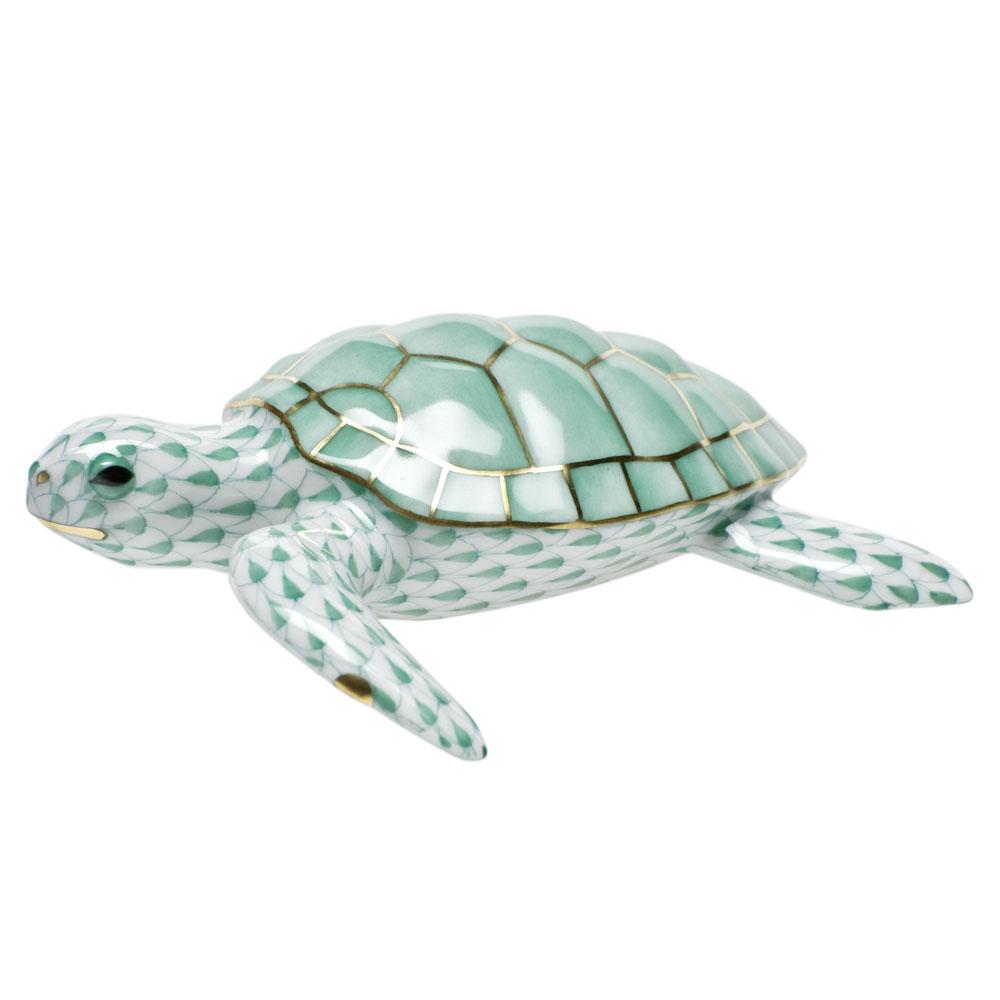 Herend Loggerhead Turtle Figurines Herend Green 