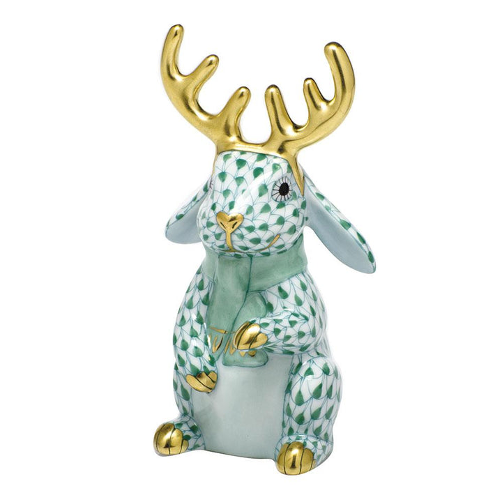 Herend Reindeer Rabbit Figurines Herend Green 