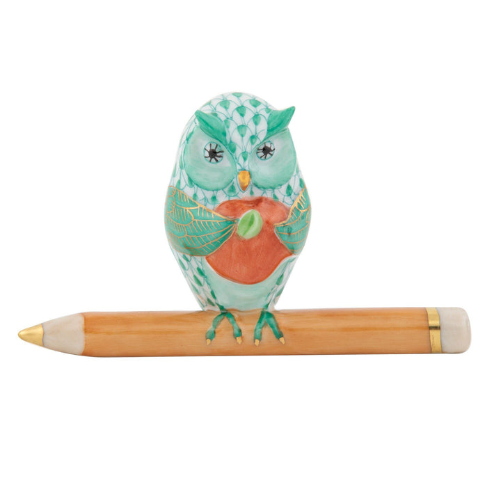 Herend Teacher Owl Figurines Herend Green 