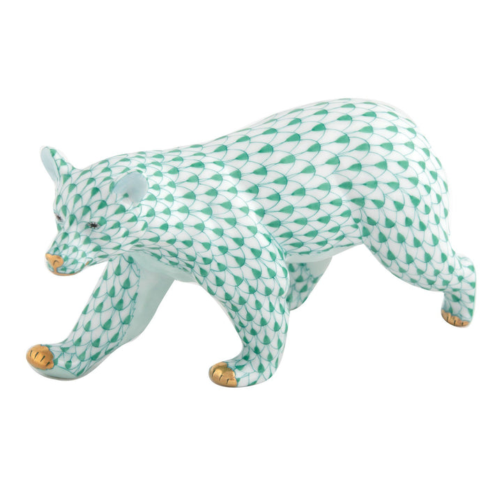 Herend Walking Bear Figurines Herend Green 