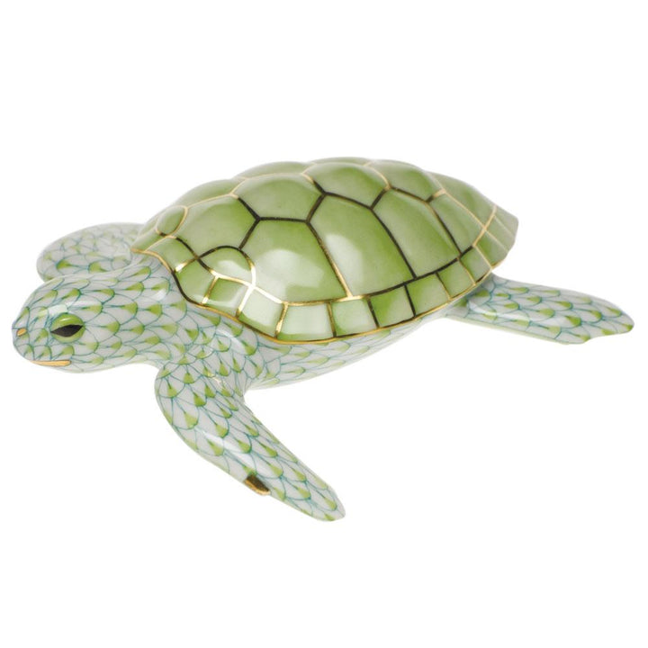 Herend Loggerhead Turtle Figurines Herend Lime Green 