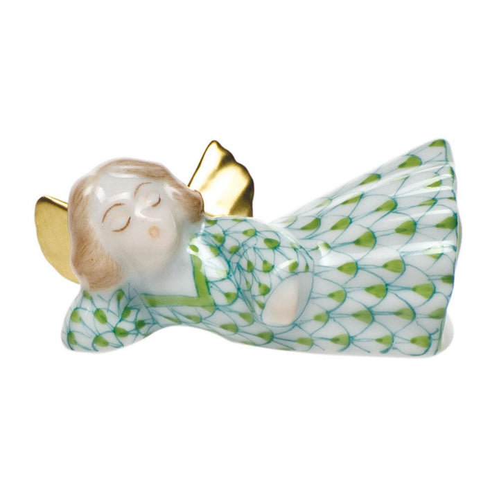 Herend Sleeping Angel Figurines Herend Lime Green 