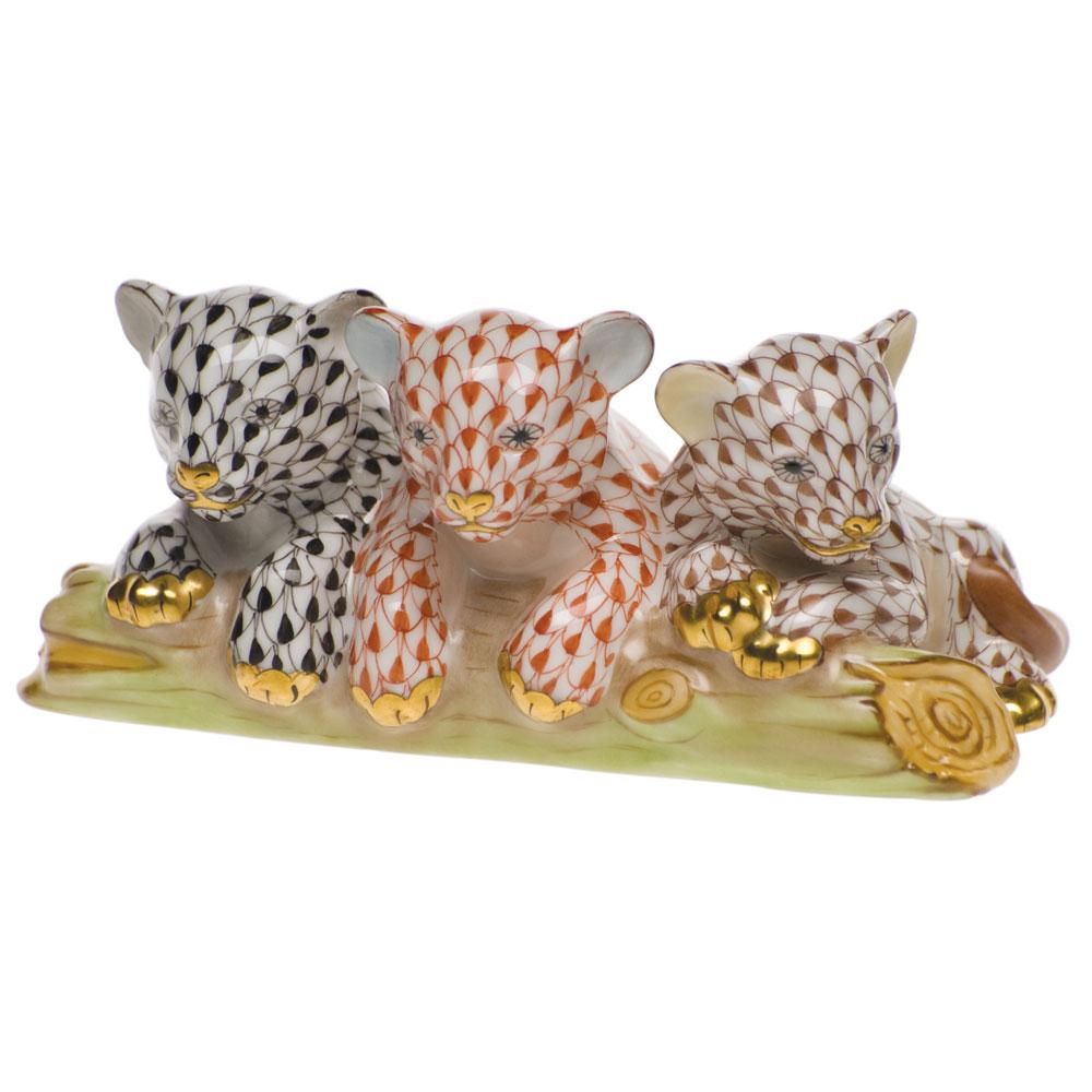 Herend Tiger Cubs Figurines Herend Black + Rust + Chocolate 