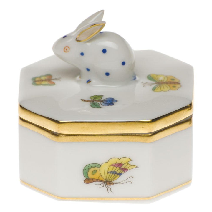 Herend Petite Octagonal Box - Bunny Figurines Herend Modified Queen Victoria 