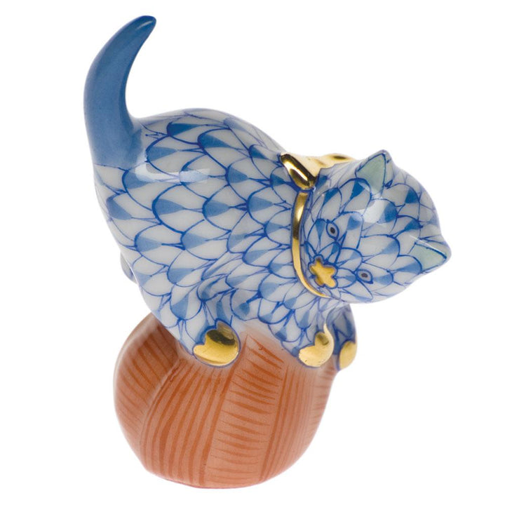 Herend Mischievous Cat Figurines Herend Blue 