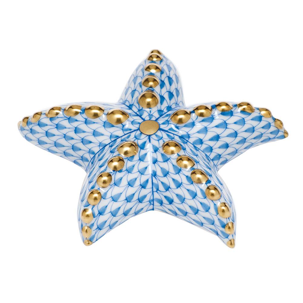 Herend Puffy Starfish Figurines Herend Blue 