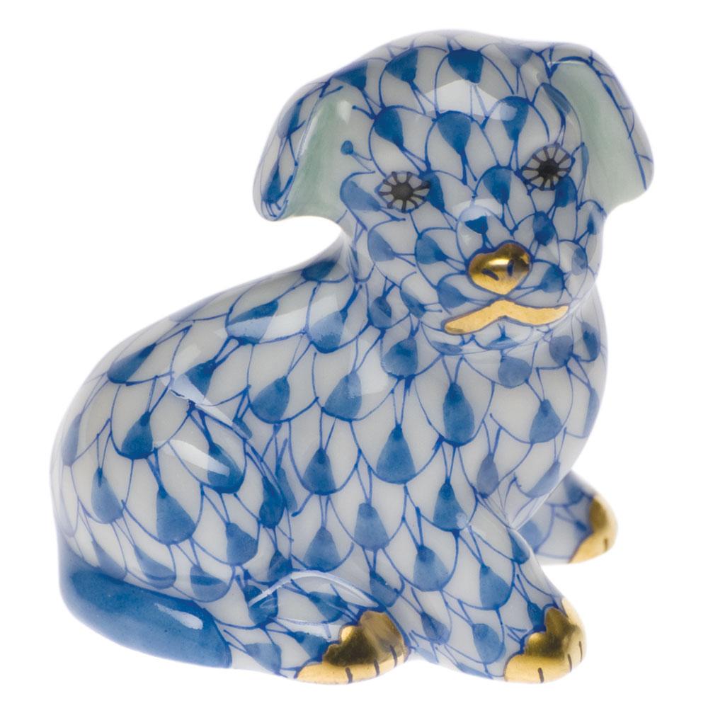 Herend Miniature Puppy Figurines Herend Blue 