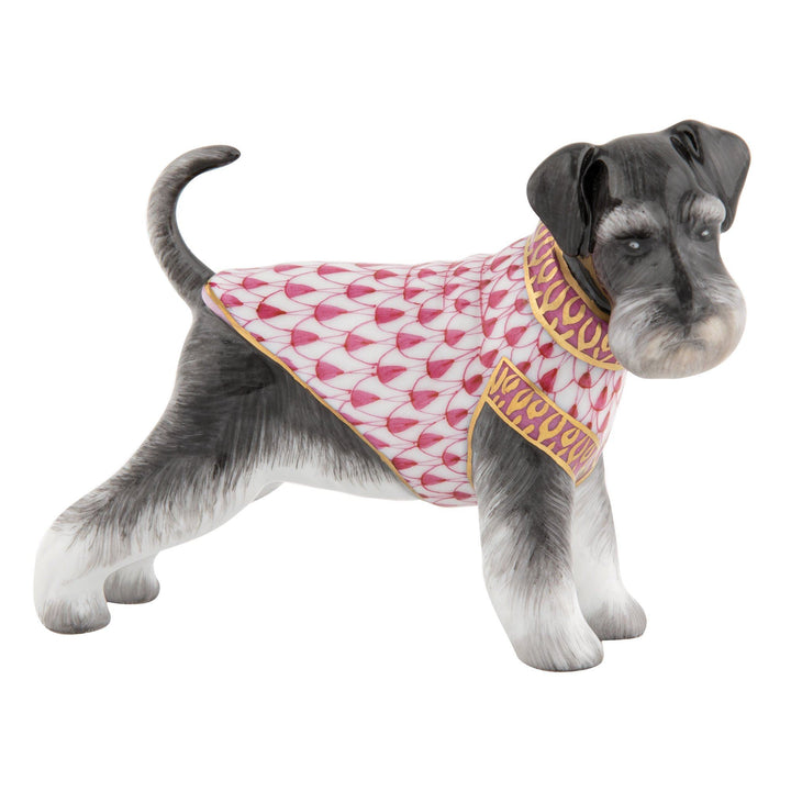 Herend Schnauzer Figurines Herend Raspberry (Pink) 