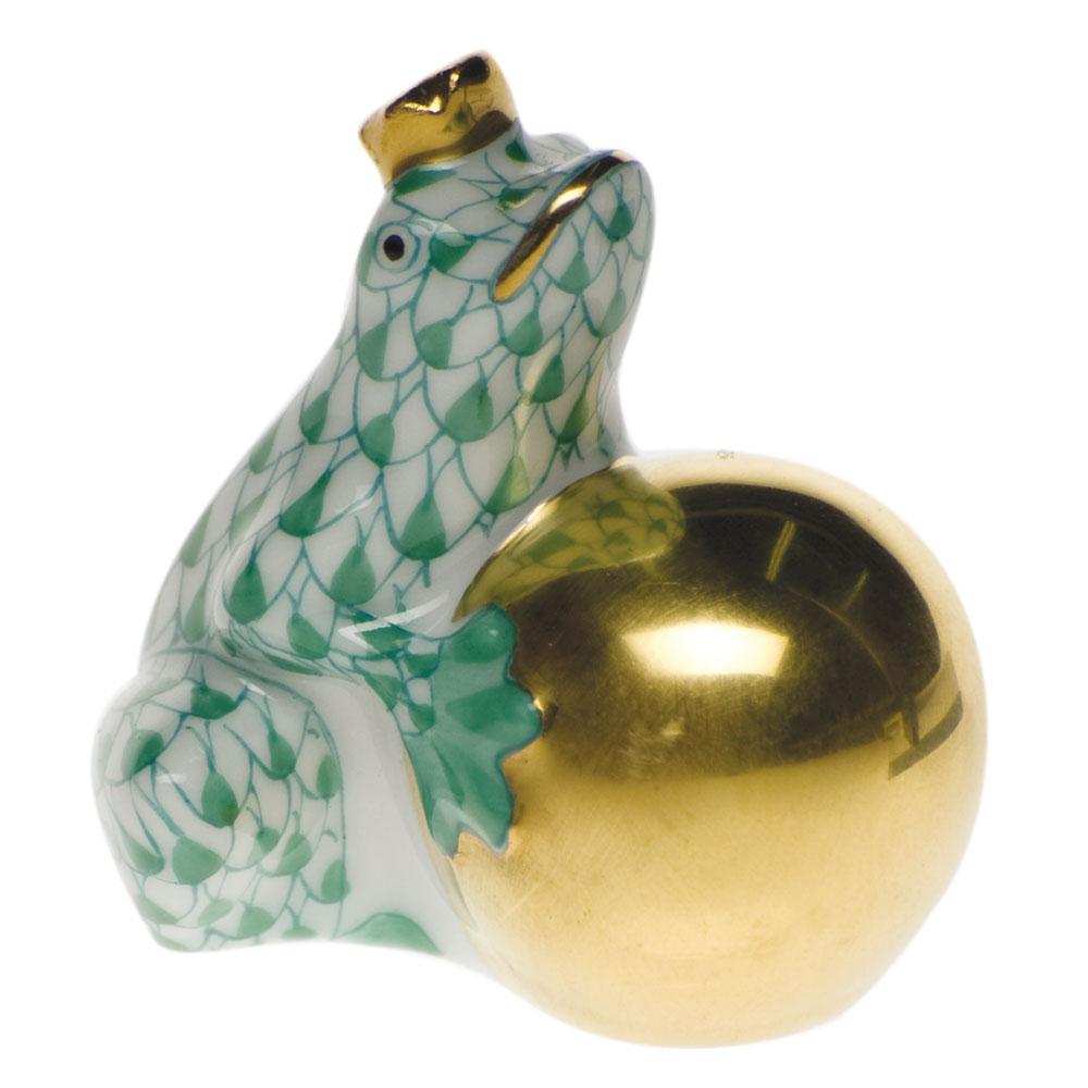 Herend Frog W/Crown Figurines Herend Green 