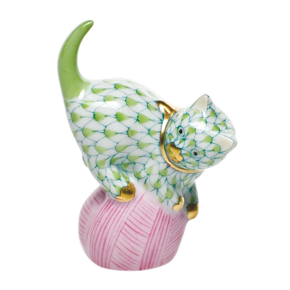 Herend Mischievous Cat Figurines Herend Key Lime 