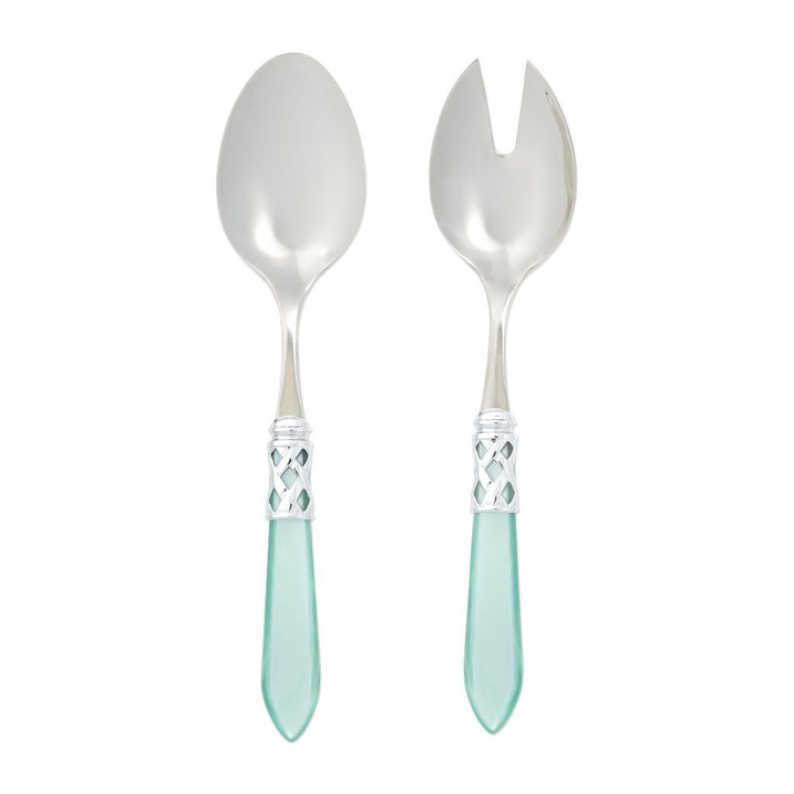 Vietri Aladdin Brilliant Salad Server Set Dinnerware Vietri Aqua 