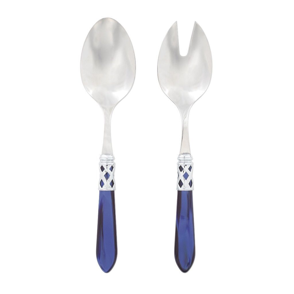 Vietri Aladdin Brilliant Salad Server Set Dinnerware Vietri Blue 