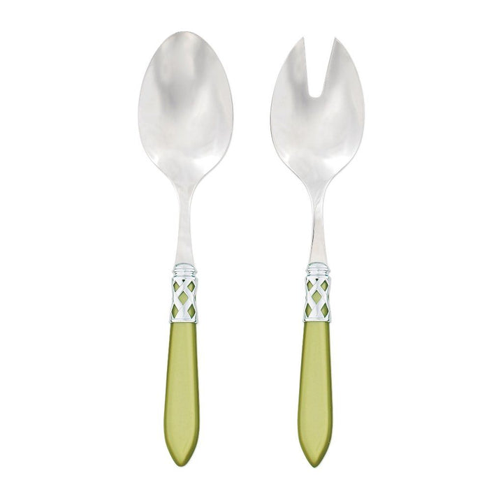 Vietri Aladdin Brilliant Salad Server Set Dinnerware Vietri Chartreuse 